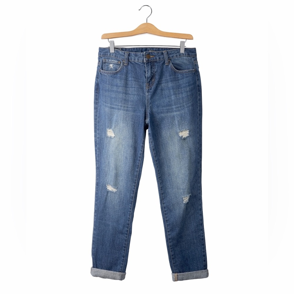 dELiA*s Distressed Skinny Boyfriend Jeans Juniors 7/8 NWT Y2K Medium Wash Denim